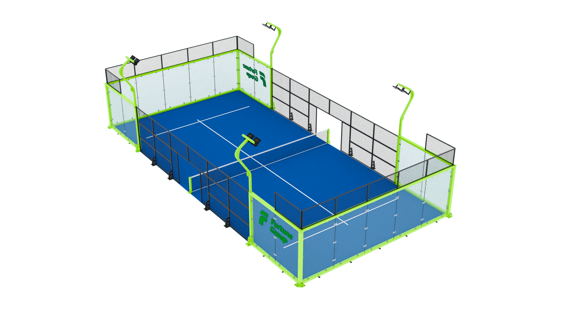 Panorama Double Court – Padel Court für 4 Spieler von PadelCourtDirect
